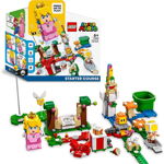 Jucarie 71403 Super Mario Adventures with Peach Starter Set Construction Toy (Buildable Toy with Interactive Princess Figure, Yellow Toad and Lemmy), LEGO