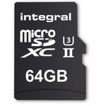 Integral Microsdxc 280-100mb Uhs-Ii V60 + Adaptor Sd, 64gb