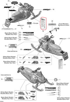 Abtibild Avertizare/securitate Ski Doo Nr.10, BRP