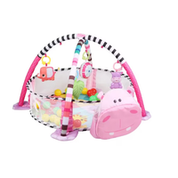 Centru de activitati multifunctional interactiv pentru copii si bebelusi, At Performance, 3 in 1 tip tarc, cu Bile moi multicolore si Jucarii interact, Atmag