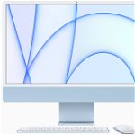 Sistem Desktop PC iMac 24" (2021) cu procesor Apple M1, 24", Retina 4.5K, 16GB, 256GB SSD, 8-core GPU, Blue, INT KB, Magic Keyboard + Mouse