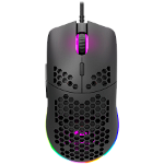 CANYON Gaming Mouse with 7 programmable buttons  Pixart 3519 optical sensor  4 levels of DPI and up to 4200  5 million times key life  1.65m Ultraweave cable  UPE feet and colorful RGB lights  Black  size:128.5x67x37.5mm  105g
