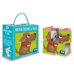 4 cuburi puzzle + carte - Animale de casă