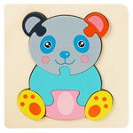 Puzzle 3D mini pastel, 12 modele, din lemn, Krista