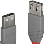 Cablu Date USB 2.0 tip A - USB 2.0 tip A 1m Negru, Lindy