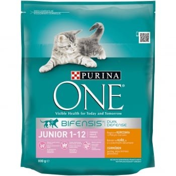 PURINA One Junior, Pui cu Cereale Integrale, hrană uscată pisici junior, 800g, Purina One