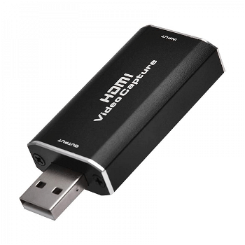 Placa de captura video input HDMI 4K 30Hz la output USB 2.0 1080P 60FPS pentru inregistrare gaming/ predare/ conferinta negru, krasscom