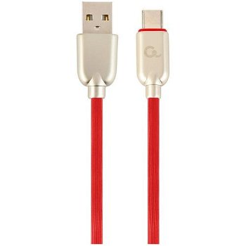 GEMBIRD CC-USB2R-AMCM-1M-R Gembird Premium rubber Type-C USB charging and data cable, 1m, red, Gembird