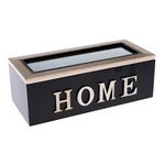 Cutie de lemn pentru plicuri de ceai HOME, 16,5 x 10 x 8 cm, 