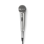 microfon cu fir 5m 60-14000hz, 6.35mm argintiu nedis, NEDIS