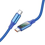 Cablu Borofone BU32 Exclusive USB Type-C la USB Type-C, impletitura textila, 1.2m, Albastru