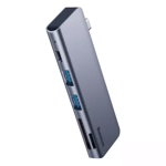 Docking Station Baseus CAHUB-K0G, 1 x USB-C, 2 X USB 3.0, 1 x Card reader MicroSD/SD, BASEUS