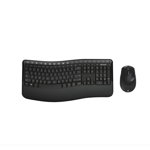 Kit Tastatura + Mouse Microsoft Comfort Desktop 5050, Wireless 2.4 Ghz, Taste Numerice, USB, Senzor Optic, 2 Butoane, Scroll, BlueTrack, Negru, MICROSOFT