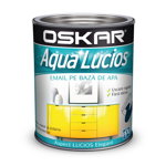 Vopsea acrilica Oskar Aqua Lucios, pentru lemn/metal/zidarie, interior/exterior, pe baza de apa, albastru marin, 0.6 l, Oskar