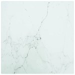 Blat masă alb 40x40 cm 6 mm sticlă securizată design marmură