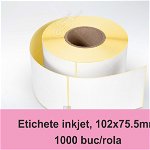 Etichete inkjet (JetGloss) in rola 102x75.5mm, adeziv permanent, 1000 buc rola (compatibile Epson), LabelLife