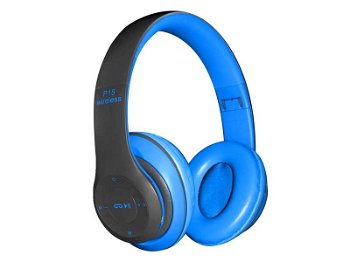 Casti Bluetooth Radio/MP3/TF/mic P15 Alien albastre, 