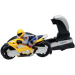Motocicleta cu figurina si lansator Unika Toy, Albastru