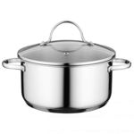 Cratita cu capac BergHOFF, Essentials Comfort, Ø 20 cm, 3.1 L, inox 18/10, capac din sticla, BergHOFF