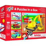 Set 4 puzzle-uri Vehicule (4, 6, 8, 12 piese) - Galt, Galt