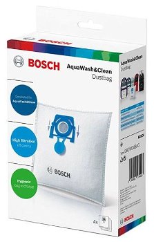 Set saci aspiratoare AquaWash&Clean Bosch BBZWD4BAG, 4 saci multi-strat, BLACK & DECKER