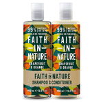 Set Sampon  Balsam Grapefruit si Portocala par normal sau gras Faith in Nature 2 x 400 ml, Faith in Nature