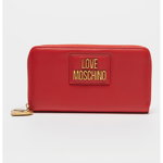 Portofel de piele ecologica cu logo, Love Moschino