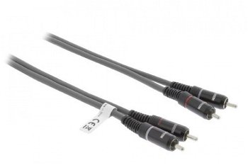 Cablu audio stereo 2x RCA tata - 2x RCA tata 5.0 m gri Sweex SWOP24200E50