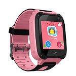 Ceas Smartwatch Copii Techstar® Q9, Slot Cartela SIM, GPS Tracker, Buton Urgenta SOS, Monitorizare Live, Apelare, Roz, 