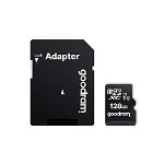 Card de memorie MicroSDXC + Adaptor SD, GOODRAM M1AA-1280R12, 128 GB, Memorie interna USH-I, 