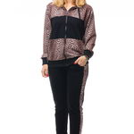 Trening dama bumbac doua piese animal print banda neagra piept