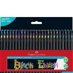 Set 50 creioane colorate - Black Edition, Lemn, Liceu