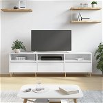 vidaXL Comodă TV, alb extralucios, 150x30x44,5 cm, lemn prelucrat, vidaXL