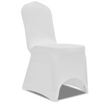 vidaXL Husă de scaun elastică, 50 buc., alb, vidaXL