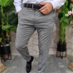 Pantaloni eleganti gri, croiala conica- PN792, 