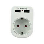 Adaptor Stecher Priza cu 2 USB, 