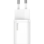 INCARCATOR retea Baseus Super Si, Quick Charge 20W, 1 x USB Type-C 5V/3A, alb, BASEUS