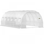 Sera pentru flori si legume Alba 6.1 x 3 x 2.1 m 140 g/cm&sup3 PE cadru din Otel galvanizat 12 ferestre