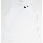 Nike, Top cu detaliu logo si tehnologie Dri-FIT, Alb optic, 122-128 CM