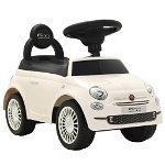 Masinuta electrica pentru copii, tip Fiat 500, vidaXL, Plastic, 60 x 28 x 38 cm, Alb