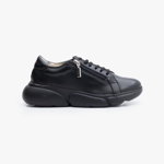 Sneakers damă din piele naturală - 1211 Negru Box, Leofex