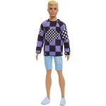 Papusa Barbie Fashionistas - Ken, cu bluza cu imprimeu geometric