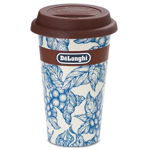 Cana termica De'Longhi Blu Flower, Ceramica, Perete dublu, 300 ml