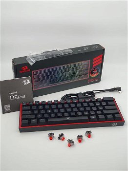 Tastatura Gaming Mecanica Redragon Fizz Black RGB Red Switch, USB, layout US, iluminare RGB (Negru), Redragon