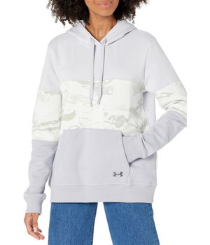 Imbracaminte Femei Under Armour Rival Fleece Blocked Hoodie Halo GrayUA Snow CamoPitch Gray, Under Armour