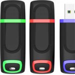 Set de 3 stick-uri de memorie KEXIN, USB 3.0, multicolor, 64 GB