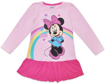 Bluza cu maneca lunga si tiul cu imprimeu Minnie Mouse, Roz