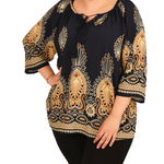 Bluza bleumarin cu motive tribale, 