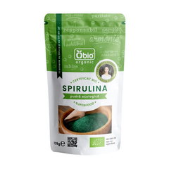 Pulbere de spirulina raw bio, 125g, OBio, OBio Pulbere de spirulina raw bio, 125g, OBio, OBio