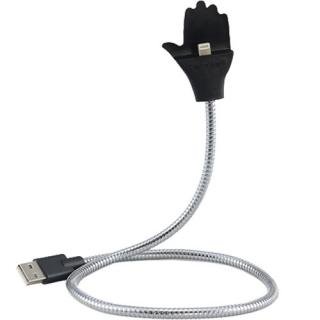 STAR Cablu Date Creative Hand Lightning La USB PVC Argintiu Cu Suport Telefon, STAR